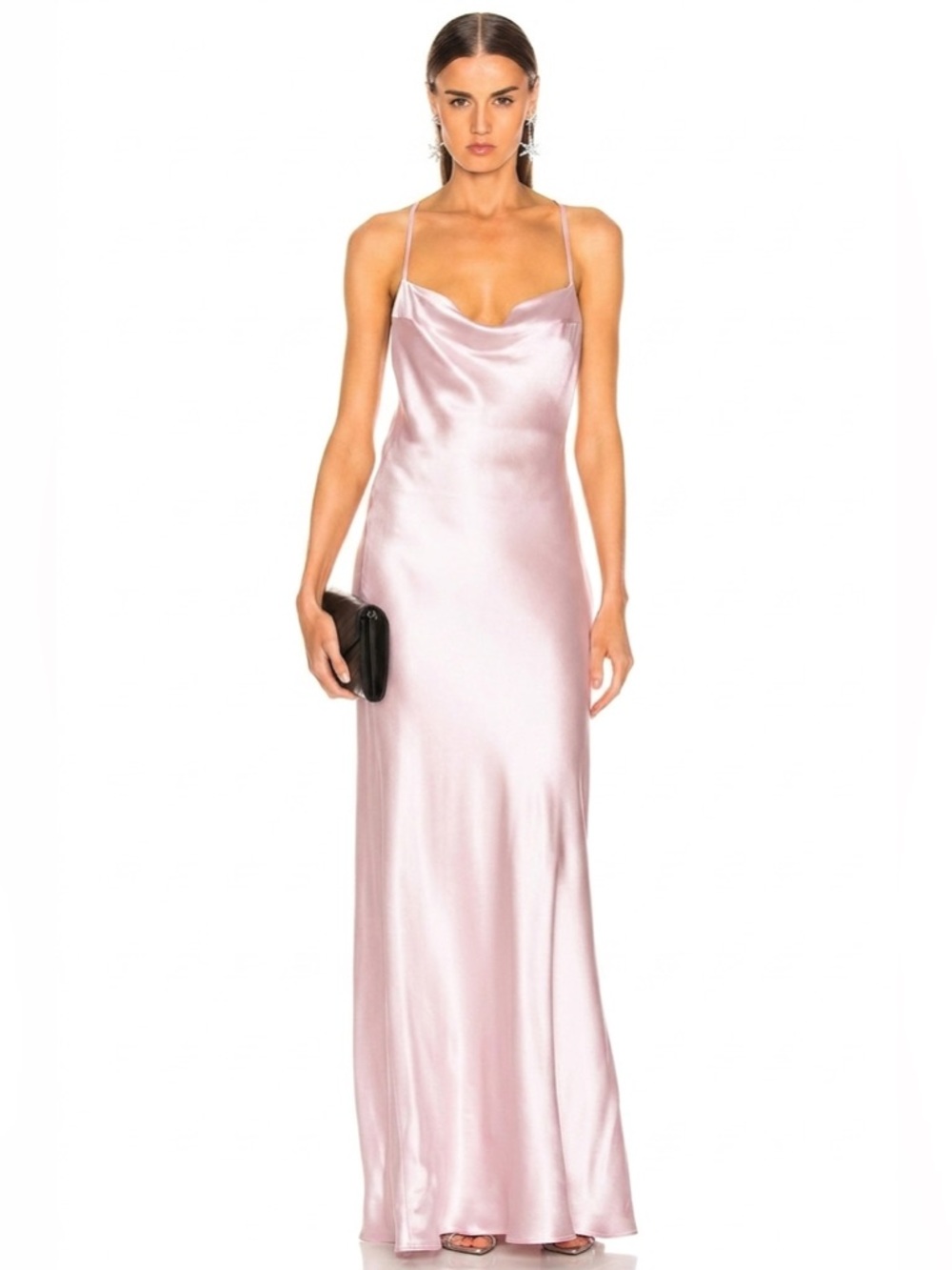GALVAN LONDON Whiteley Silk Satin Maxi Dress Pink Sz XS
